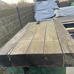 3x Guyana Teak Kraanmat, 200x1000mm, lengte 160cm